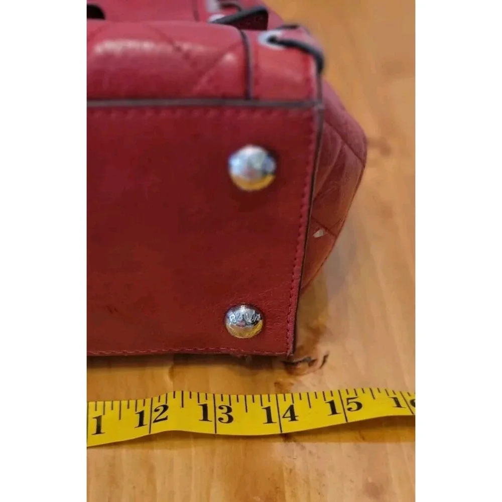 MICHAEL KORS Hamilton Large Leather Tote Dark Red LINER DIRTY, NO‎ RIPS.